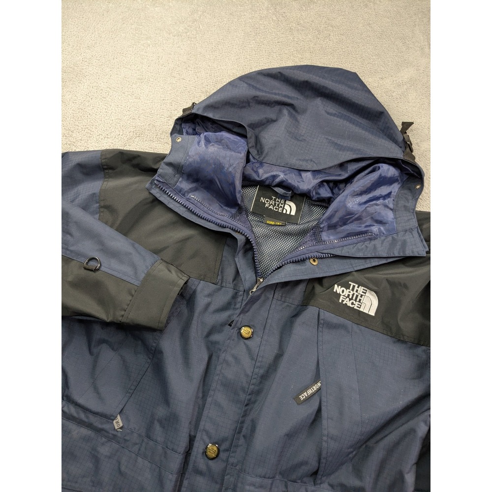 The North Face Gore-Tex Mountain Jacket Navy Blue Black Ripstop Shell Mens